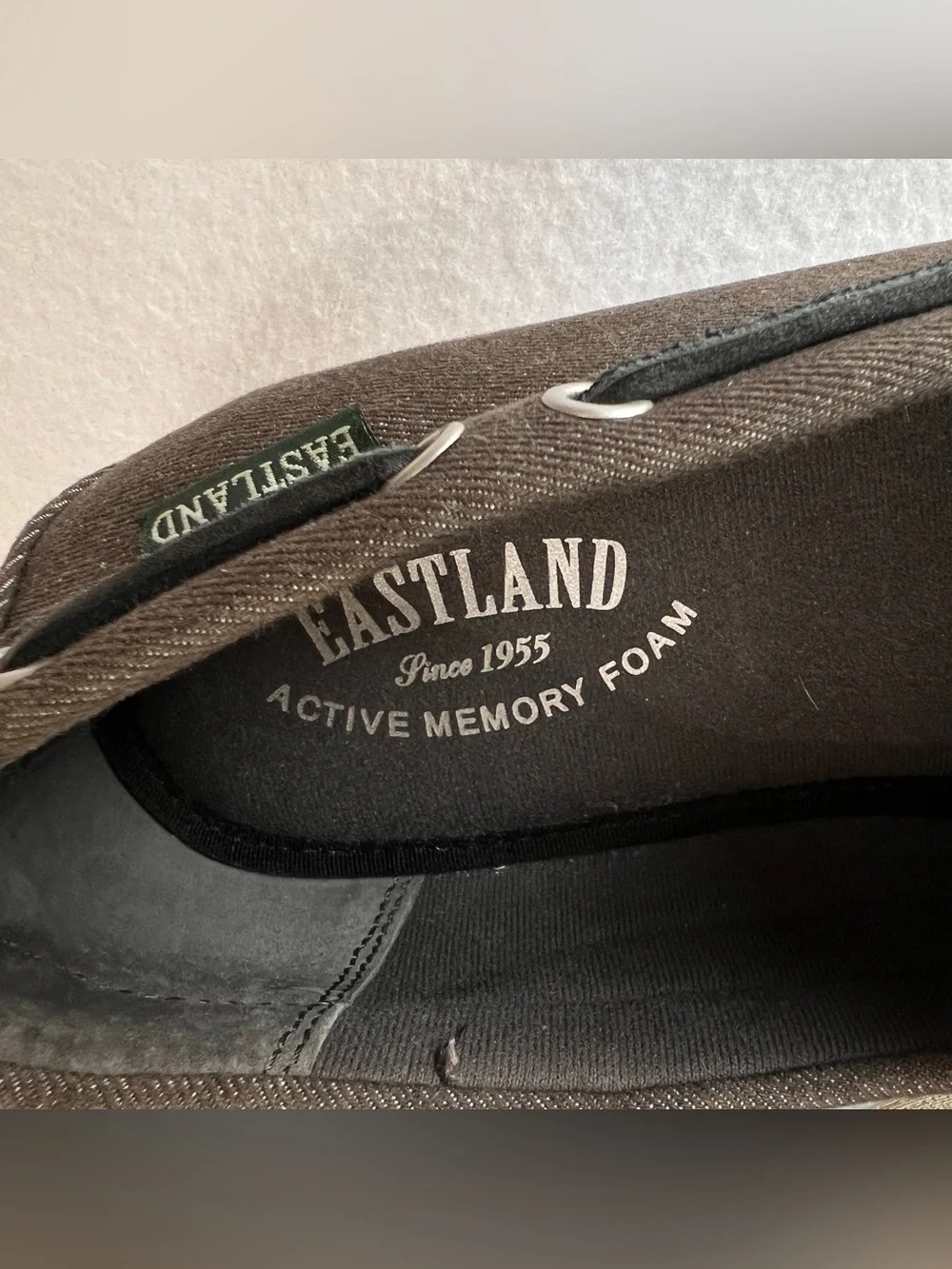 Eastland Men's Yarmouth 1-Eye Canvas Gray Boat Shoes 8D